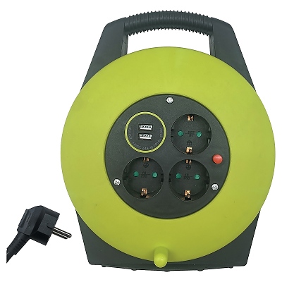 МАКАРА С 3 ГН.16A 2 USB 5V ЗАЩ.И КАБЕЛ 1.5КВ.М 10М KN41094