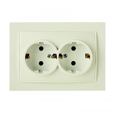 Контакт електрически шуко двоен Nilson Touran, цвят Крем Нилсон