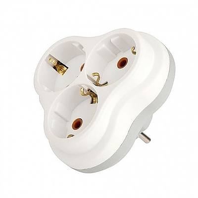 Разклонител трипосочен Nilson бял