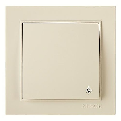 Ключ електрически- Бутон за стълбище, Цвят крем, Скрит монтаж Nilson Thor, Нилсон