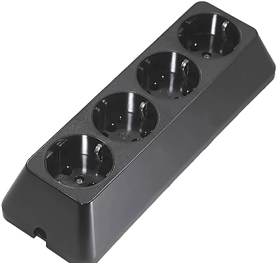 Съединител четворен без кабел черен трапецовиден 6072