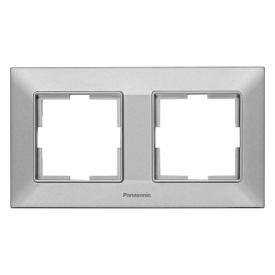 Рамка двойна хоризонтална св.сива 802242 Аркедия Слим, Panasonic
