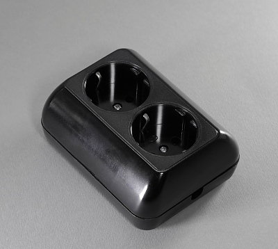 Съединител двоен без кабел черен правоъгълен 6054 ТОДИ