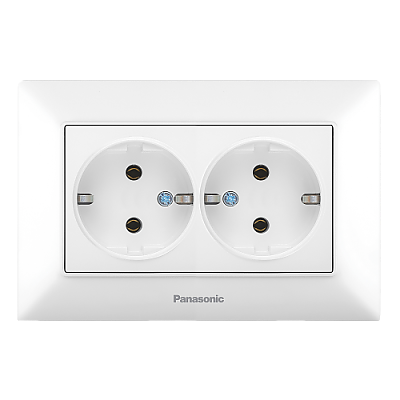 Контакт двоен бял 205240 Аркедия Слим, Panasonic