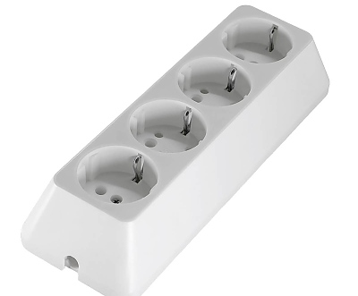 Съединител четворен без кабел бял трапецовиден 6071