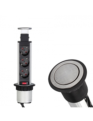 Модерна розетка за мебели справка LIFTBOX-STD-3DE-01