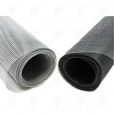 Мрежа за прозорци метална поцинкована с естествен метален цвят 80 см.