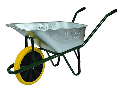 Строителна количка с твърдо колело жълто 85л LMX 100121