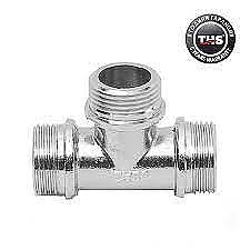 Тройник месинг хром ммм