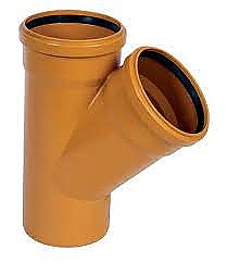 Пвц У разклонител с уплътнител оранжев 