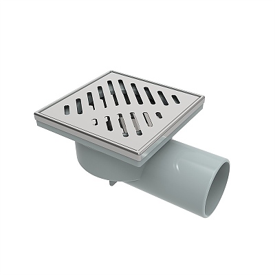 Подов сифон 100х100мм ХРОМ NEW GENERATION 6414C