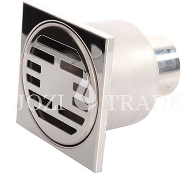 Сифон прав неръждаем с неръждаема решетка хром Ф50 /100327