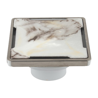 Сифон с клапа подов Ф50 нисък вариант - мрамор лукс 9002