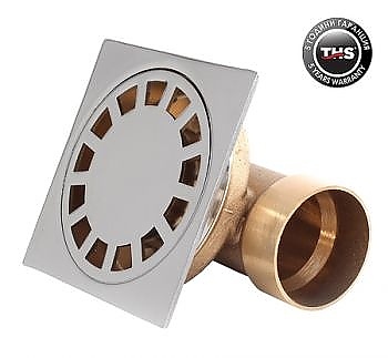 Сифон рогов месинг квадрат хром Ф50 100/100 THS /1082