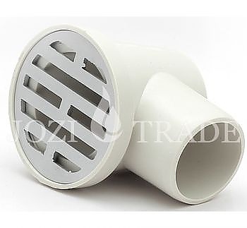 Сифон рогов полопропилен с алуминиева кръгла решетка Ф50/1045