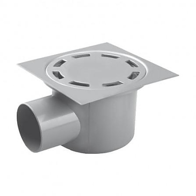 Рогов сифон PVC с клапа Ø 40мм с капачка от неръждаема стомана 100мм/100мм/1,2мм