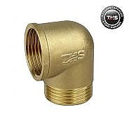 Коляно с външна резба месинг тежък модел 1