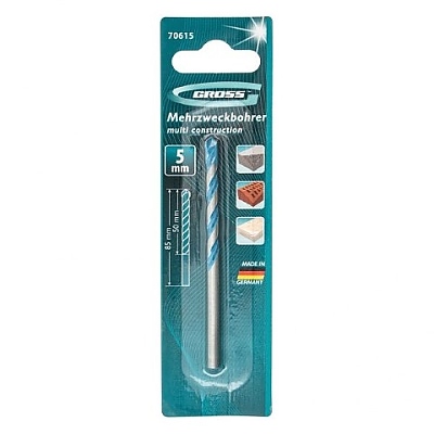 Свредло за бетон Multiconstruction PRO ,GROSS 5 мм.