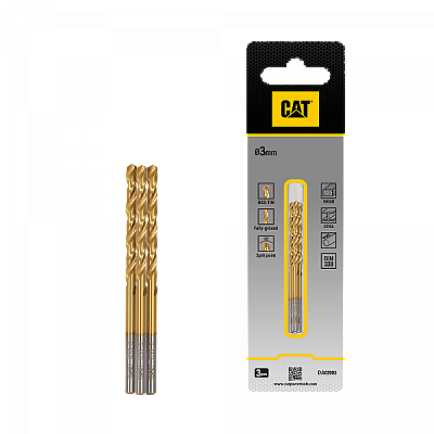 Свредло за метал CAT DA02003 HSS Titan 3x61мм 3бр.к-т