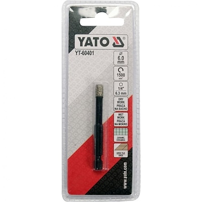 Диамантено свредло за фаянс YATO, 1/4